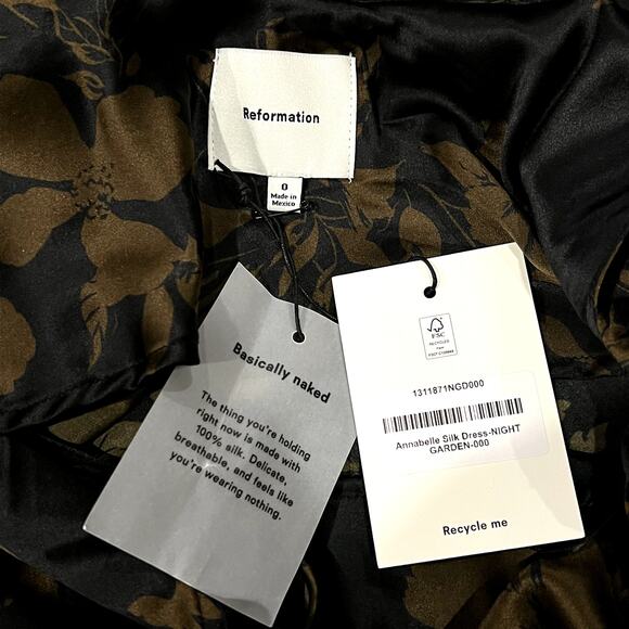 NWT NEW Reformation Annabelle Silk Dress - Picture 8 of 9